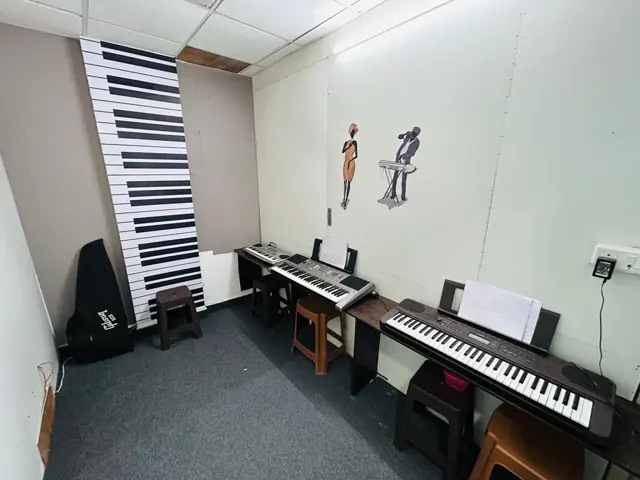 Inside the school at Dwarka School of Music