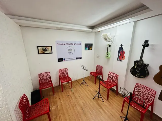 Inside the school at Dwarka School of Music