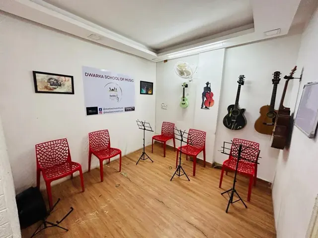 Inside the school at Dwarka School of Music