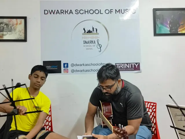 Learning and practice at Dwarka School of Music