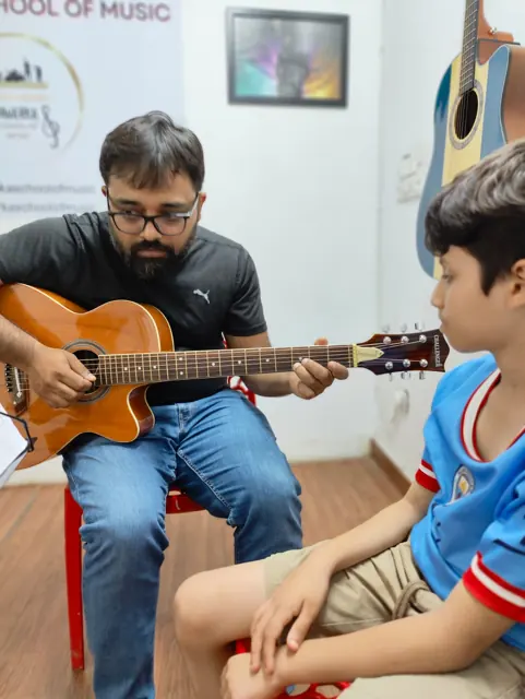 Learning and practice at Dwarka School of Music