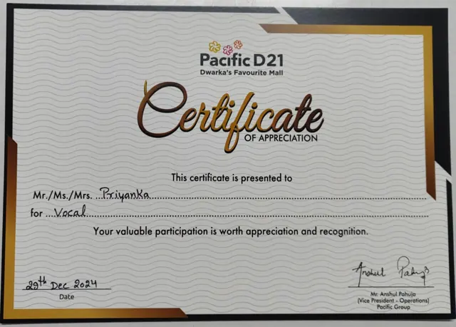 School achievements at Dwarka School of Music