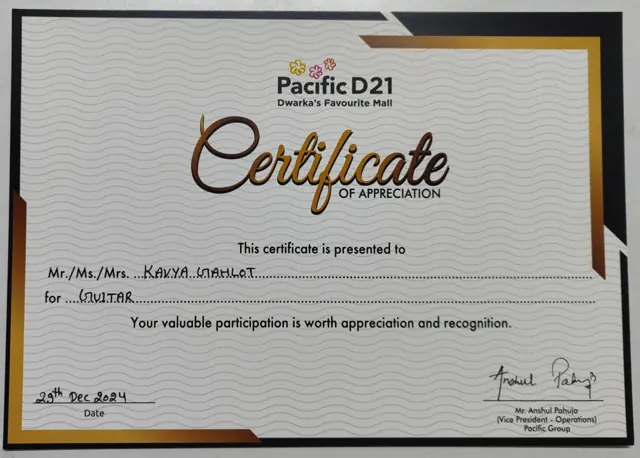 School achievements at Dwarka School of Music